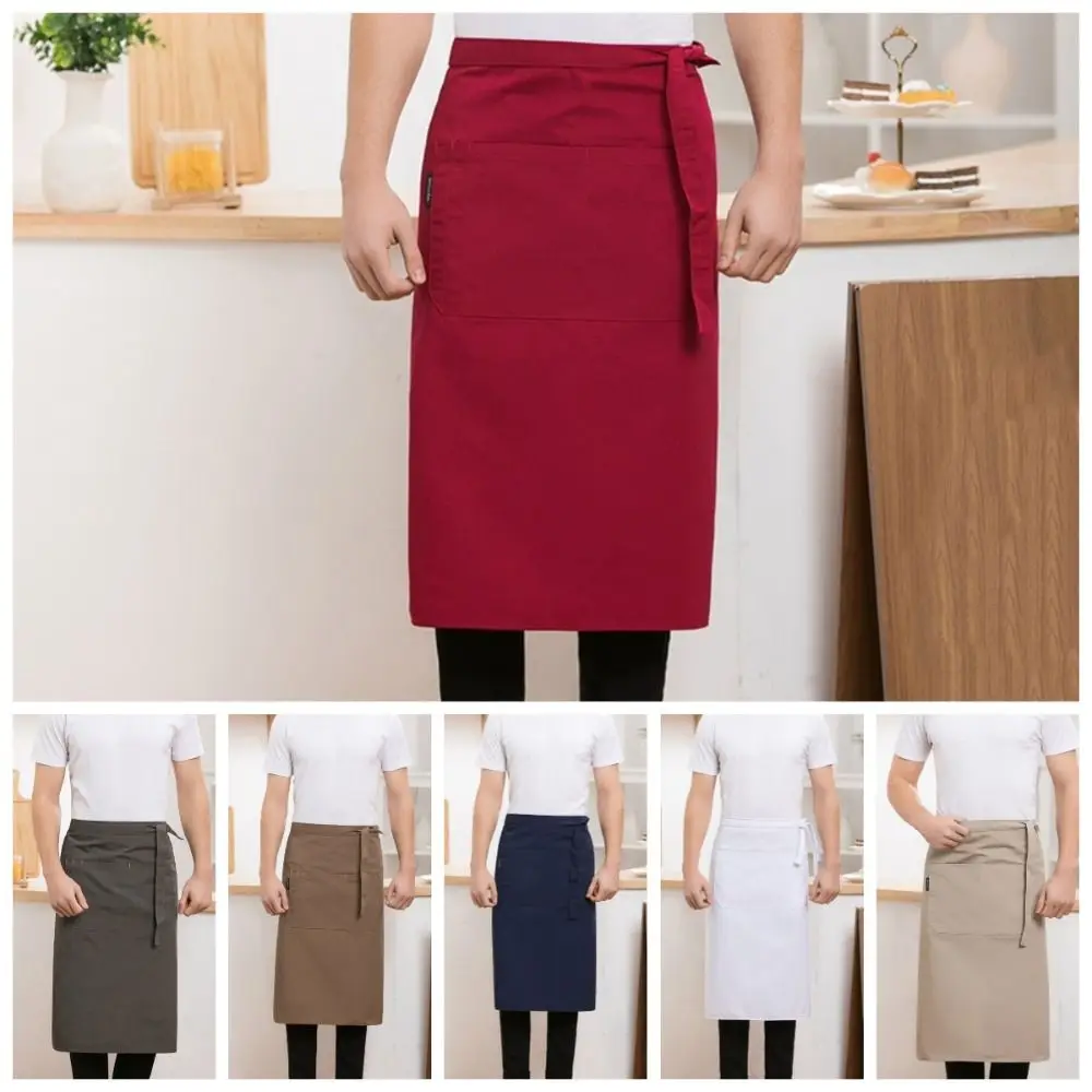 Demi-tablier antisalissure réglable à lacets, uniforme de Chef Durable unisexe, tablier de travail domestique pour Restaurant
