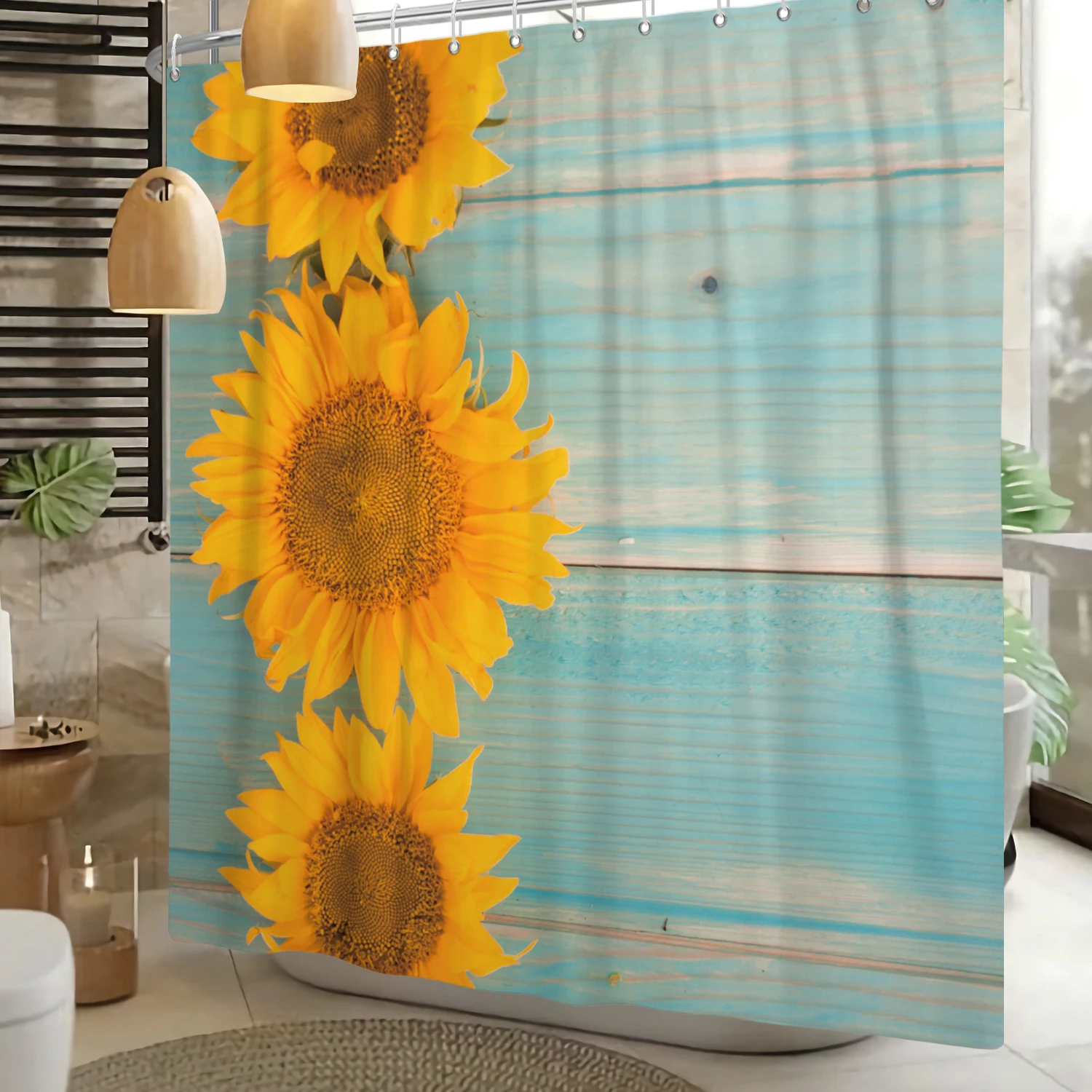 3D Seaside Scenery Shower Curtains Waterproof Polyester Bathroom Curtain With Hooks High Quality 180*220cm Bath Curtains