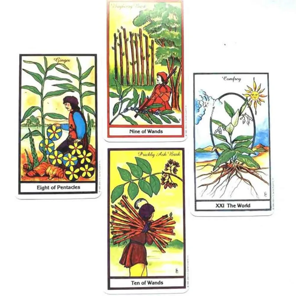 10.3*6cm Herbal kartu Tarot dan PDF panduan ramalan dek hiburan pesta papan permainan