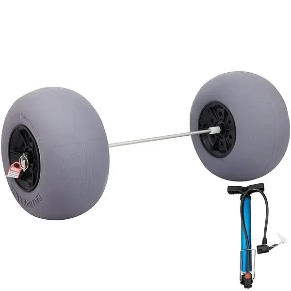 

Beach Balloon Wheels, 13' Replacement Sand Tires with 32' StainlSteel Axle, TPU Cart Tires for