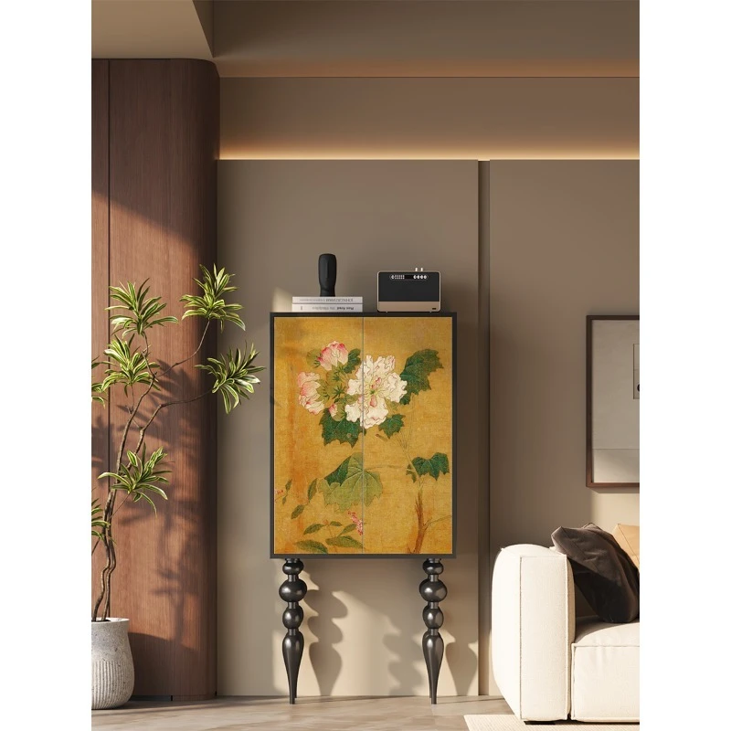 

Vintage solid wood chest of drawers Wall-to-wall integrated high-legged sideboard