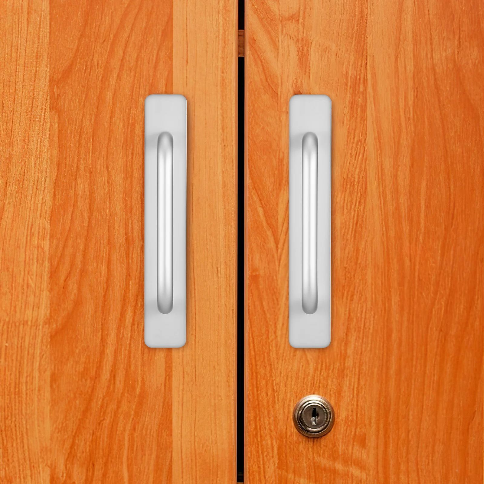 

4pcs Aluminum Alloy Door H les Self Adhesive Silver No Hole Cabinet Hardware Kitchen Wardrobe Sliding Doors Pulls Strong