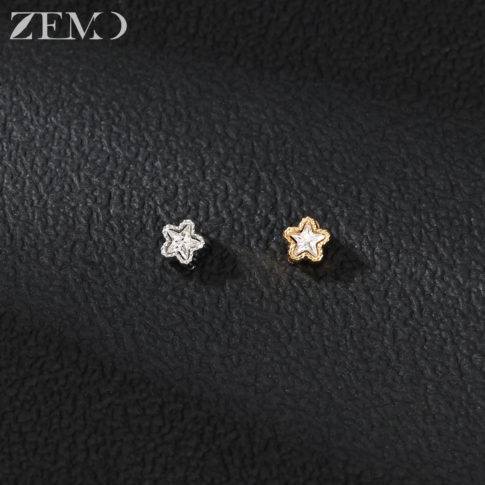 ZEMO 1 PC 16G Edelstahl Dermal Anchor Tops Frauen Männer CZ Kristall Micro Dermal Piercing 2 Farbe Haut Taucher Piercings Schmuck – Detail 12