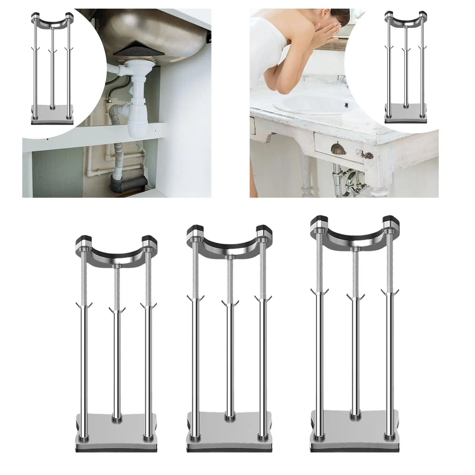 Undermount Basin Mounting Brackets Undermount Basin Mount Stand Stable Washbasin Support Anti Slip Portable Adjustable Height