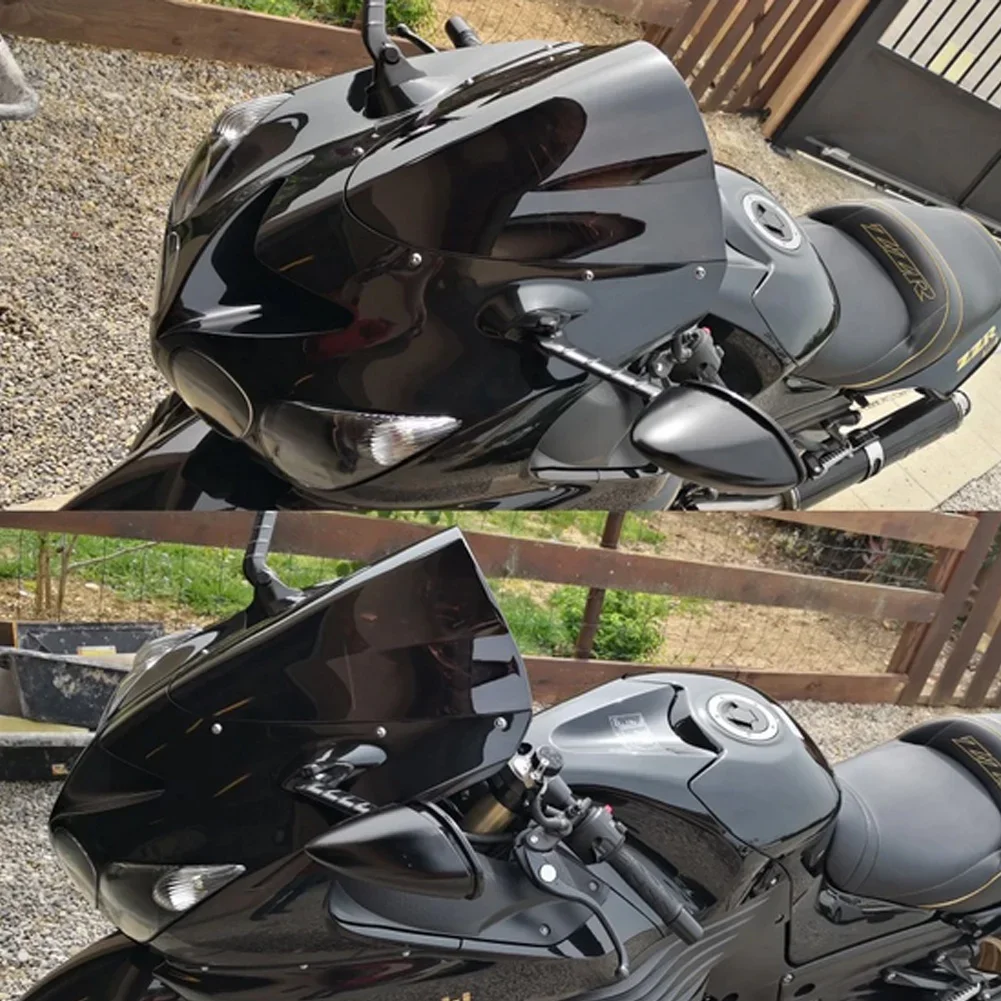 Motorcycle Screen Double Bubble Windshield Deflector Protector WindScreen For Kawasaki Ninja ZX14R ZX-14R ZX-14 ZZR1400 ZZR 1400