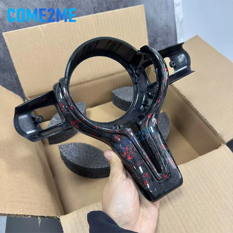 

Customized red foil forged carbon fiber steering wheel cover suitable for BMW M Series F80 F82 F10 F06 F12 F13 F15 F16
