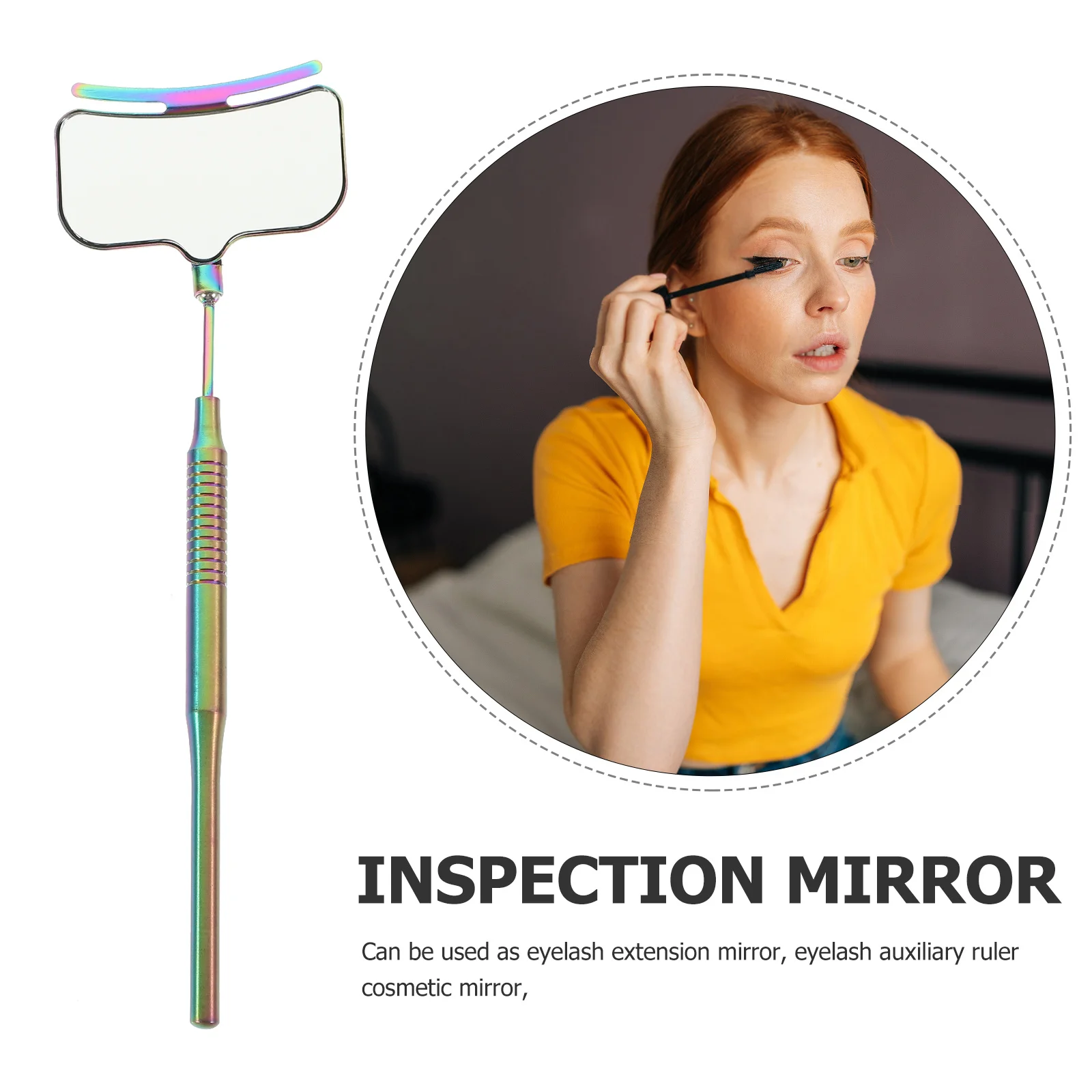 

Eyelash Mirror Sleek Fashionable Design Lash Accessories Metal Mirror for Easy Application of Eyelash Extensions and Daily