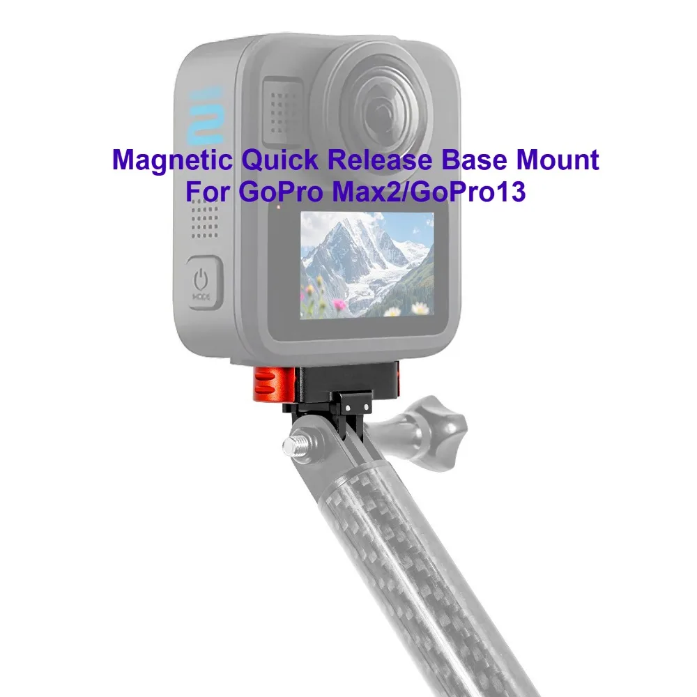 Magnetic Quick Release Base for GoPro 13/12/11, Aluminum Alloy Extension Adapter Mount for GoPro Max 2 Action Camera Accessories