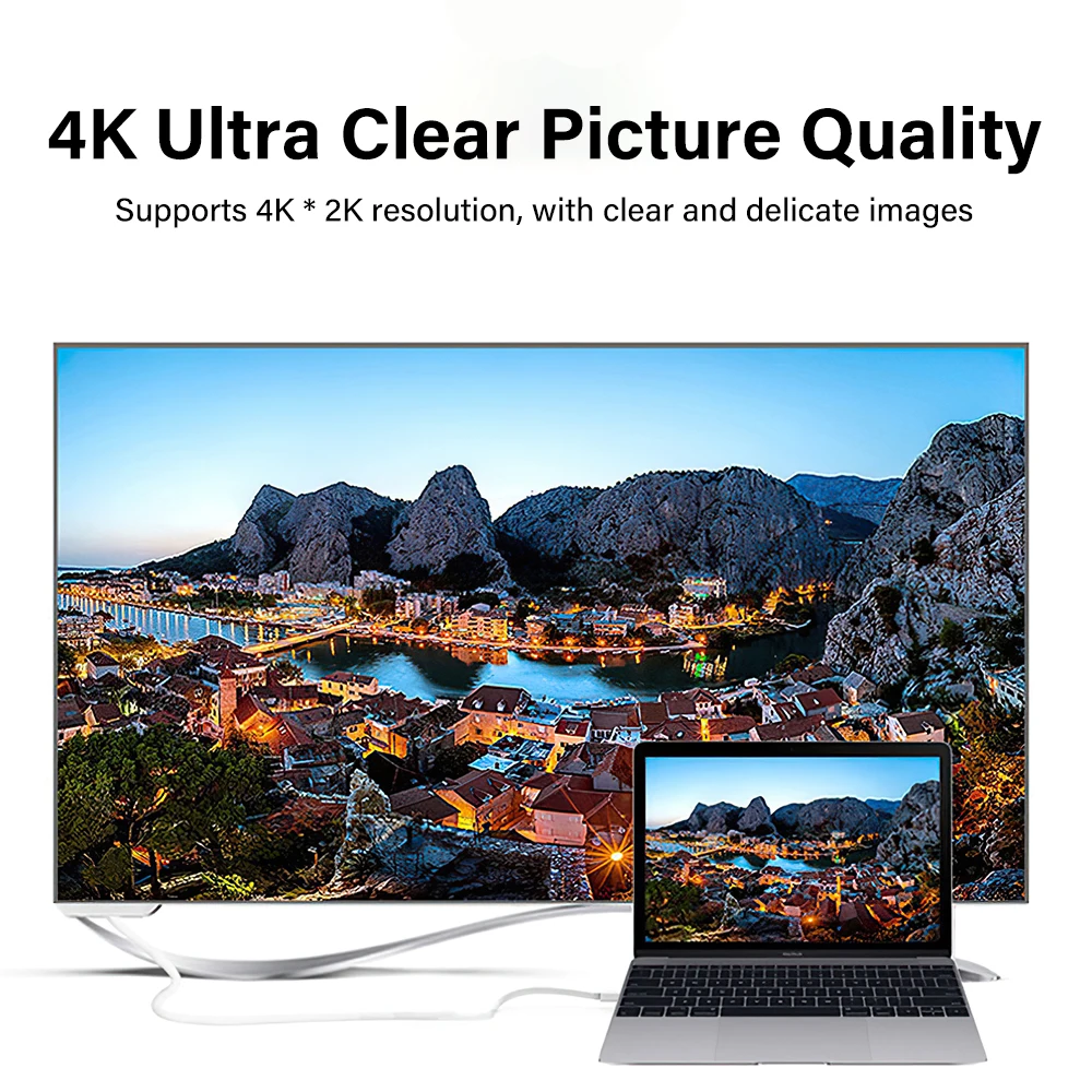 كابل Mini DP إلى HDMI مطلي بالذهب 4K Thunderbolt Mini DP إلى HDMI HDTV كابل محول لماك بوك برو اير ميني ايماك لينوفو اسوس