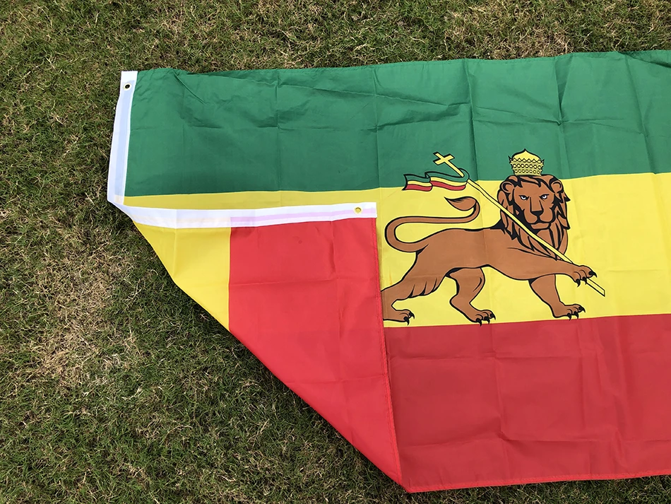 Bandera Etiopía León de Judá – Poliéster resistente decorativa - imagen 3