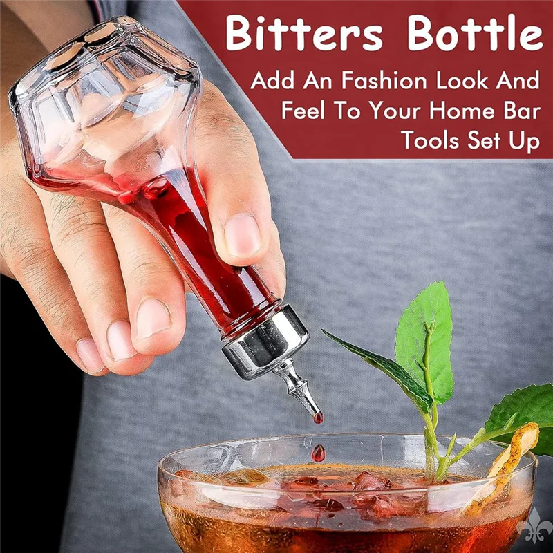 

MCGS-Dasher Top Glass Dash Bottle 6 шт. 50 мл/1,6 унций набор бутылок для горьких бутылок профессиональный барный инструмент для изготовления коктейлей