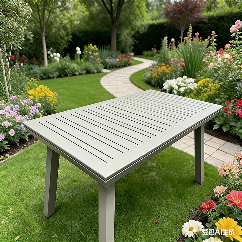 New Design Luxury Contemporary Durable Aluminum Extension Table for Hotel & Villa Farmhouse Use