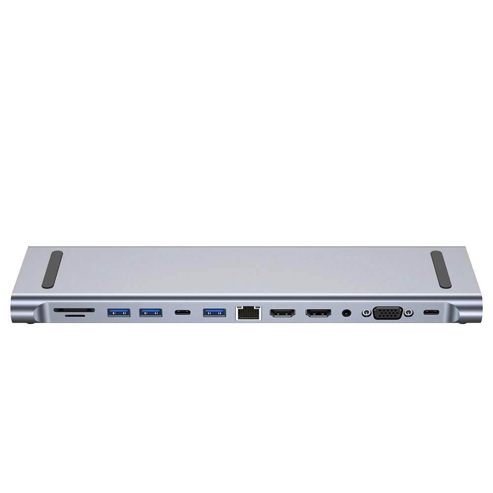 

12 in 1 USB HUB 3.0 Type C 4K Dock Station TV Monitor Video Converter RJ45 Ethernet SD TF Card Reader Laptop Accessories Z