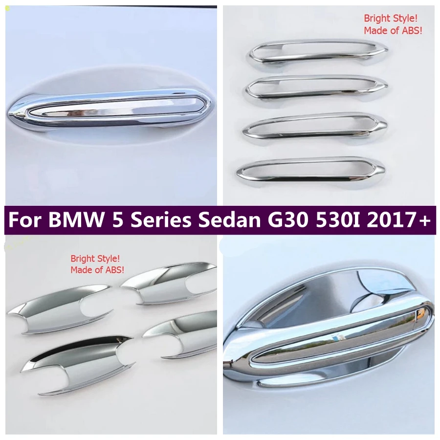 

ABS Chrome Door Grip Doorknob Handle Bowl Decoral Cap Cover Trim Fit For BMW 5 Series Sedan G30 530I 2017 - 2023 Car Accessories