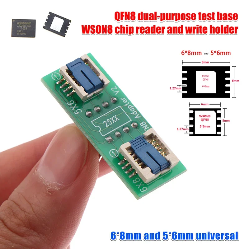 

QFN8/WSON8 Universal Two-in-one Socket / Adapter For Both 6*5MM And 8*6MM Chips SMT BIOS Flash Socket
