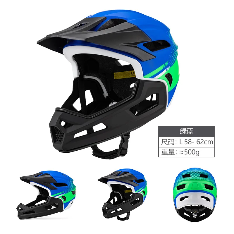 Eastinear Erwachsenen-MTB-Helm Fahrrad-Vollgesichtshelm Abnehmbarer Einteiliger Motorrad-Sicherheitshelm Kopfschutz für Outdoor-Aktivitäten