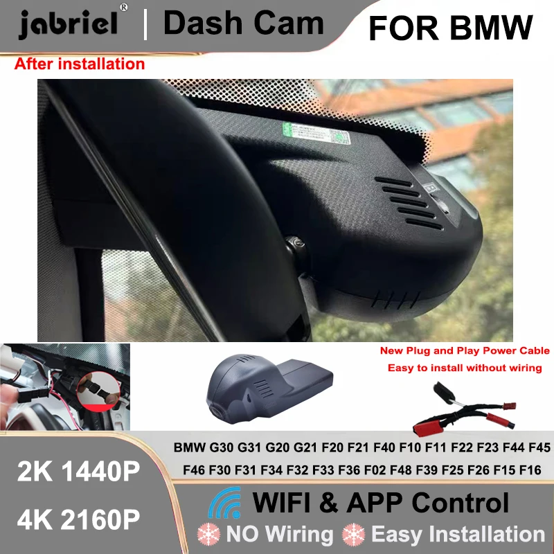 Neue 2K 4K 2160P Auto-DVR WLAN-Dashcam für BMW F30 F31 F32 F33 F34 F36 F39 F45 F10 F20 F25 F26 F07 F48 F15 F22 F21 F23 DashCam