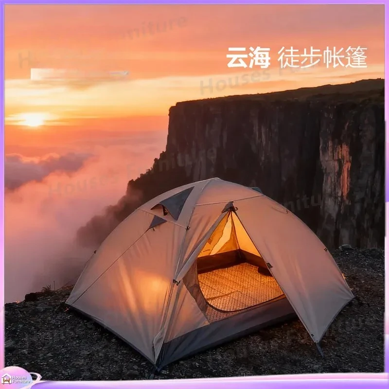 For 2-3 Person Camping Tent Lightweight Aluminum Pole Hiking Tent Windproof Rainproof Outdoor Shelter Car Roof Top Tent