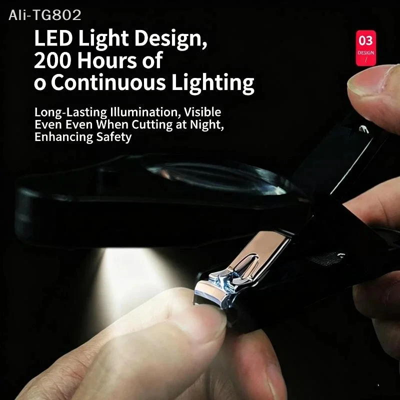 High Quality LED Light Magnifying Nail Clippers LED Magnifier Illuminated Cutters Home Practical Multi-Function Nail Clippers