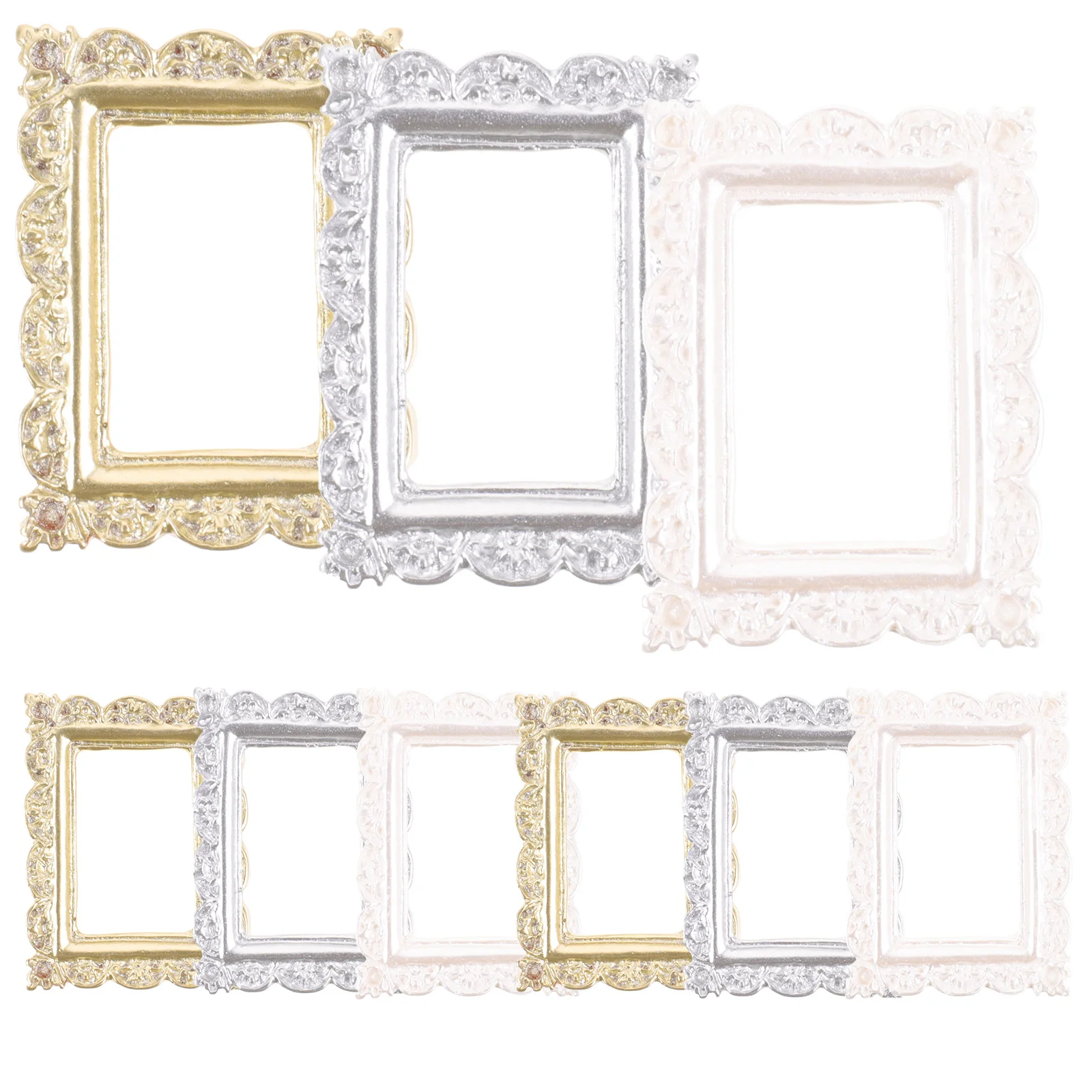 9 Pcs Photo Frame Ornaments Frames Mini Dollhouse Pictures Fake Camera Decoration Miniature Props Mobile Phone Holder