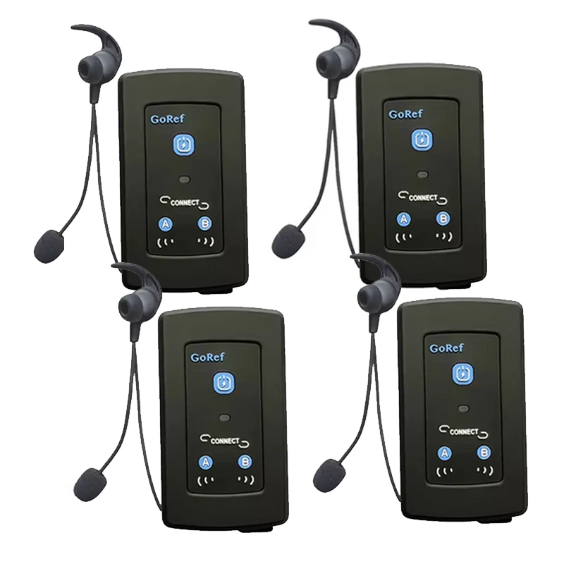 GoRef Voetbalscheidsrechter Intercom Headset Bluetooth 5.1 4-weg 1500M Full Duplex Interphone