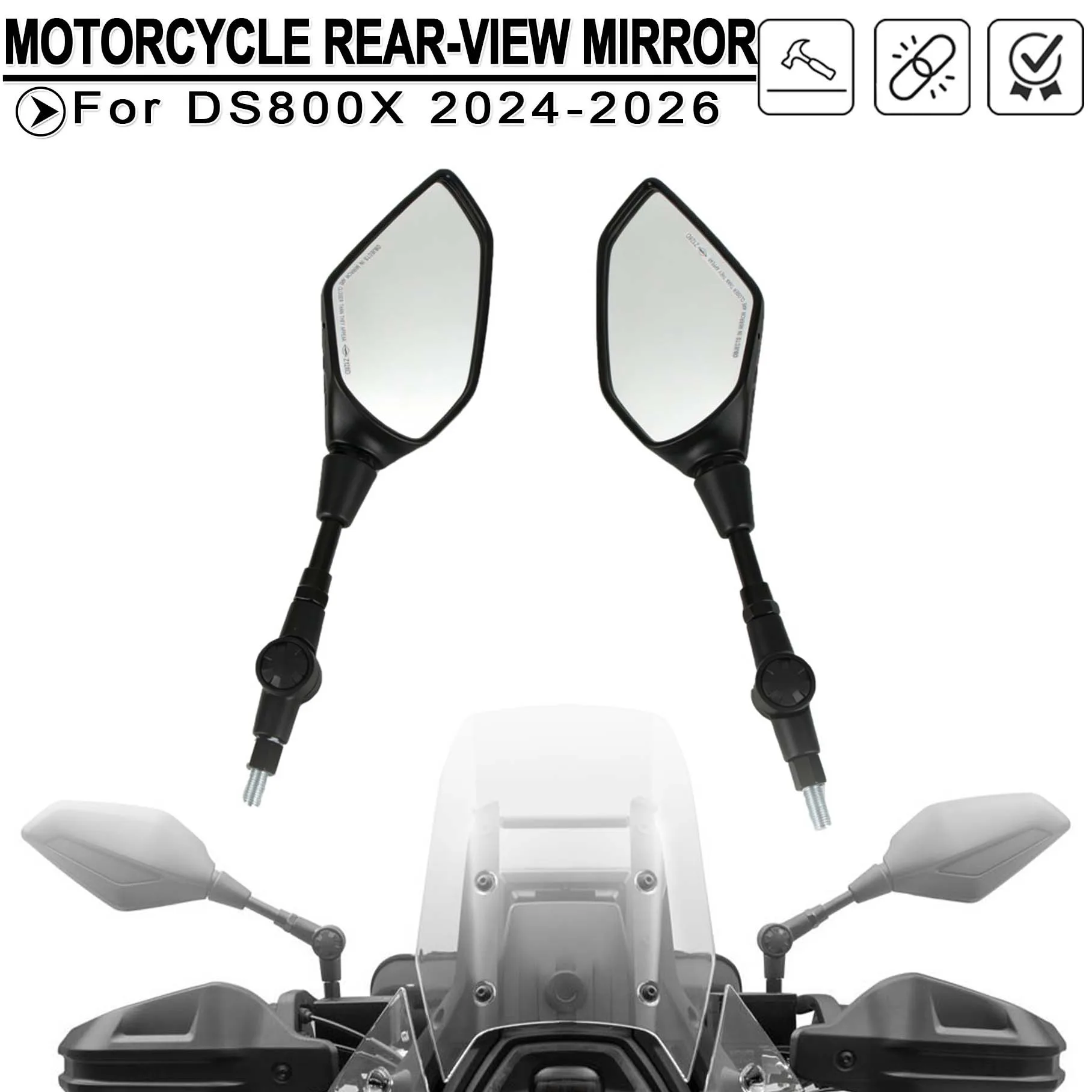 Specchietto retrovisore per moto compatibile con LONGIN VOGE DS800X, DS800 X, DSX800, Rally LX800-2A, DS 800, DSXRally modelli 2024-2026