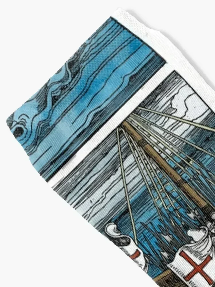 Woodcut - naval battle Socks aesthetic gym funny gift winter gifts Men Socks Luxury Brand Women's