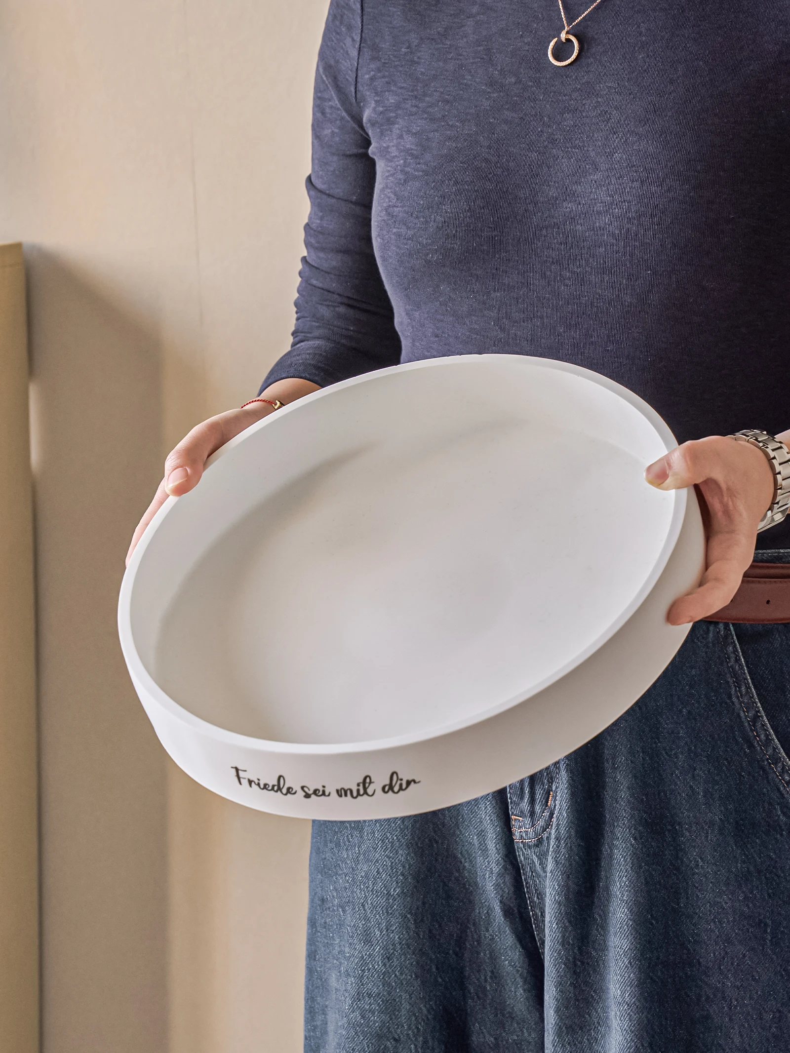 30 سنتيمتر صينية مستديرة كبيرة قالب من السيليكون لتقوم بها بنفسك صينية تخزين الخرسانة قوالب الصب حامل شمعة طبق مزخرف قالب ديكور المنزل