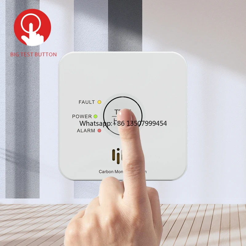 

EN50291 Approved RF 433MHz Wireless Interconnected AA Battery Carbon Monoxide Detector
