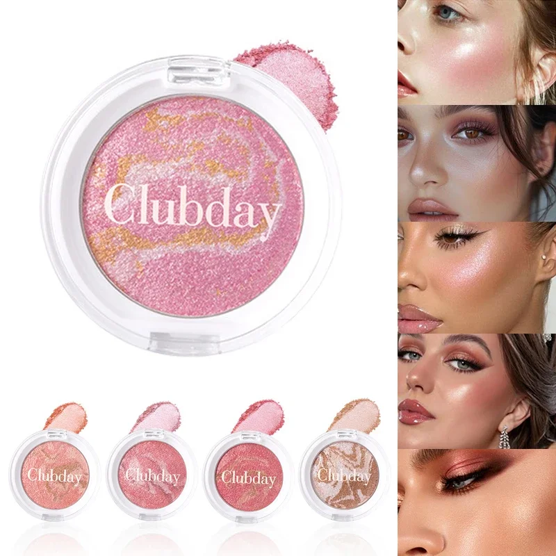 5 Colors Blush Palette Pearlescent Brightening Powder Cheek Tint Blusher Contour Shimmer Highlighter Palette Face Rouge Makeup