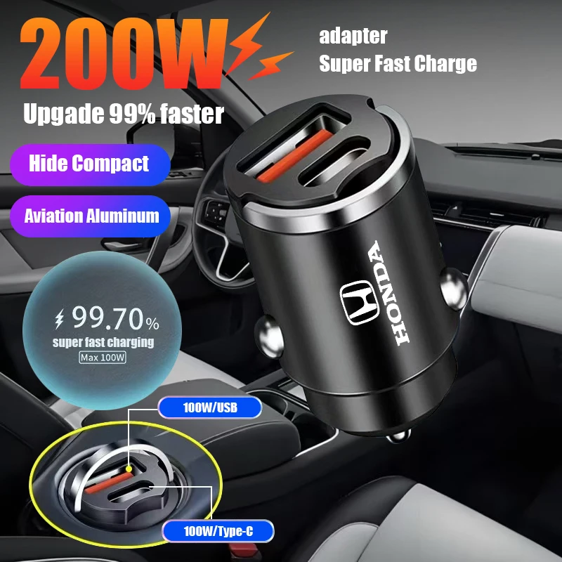 

Car Super Fast Charger USB Type-C Port Power Adapter Accessories For Honda Civic Accord Jazz Fit CRV Odyssey City Pilot Vezel