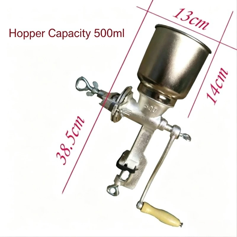 Electroplated Hand Crank Grain Mill Manual Grinder for Corn Peanut Pepper Spice Grain Particle Making