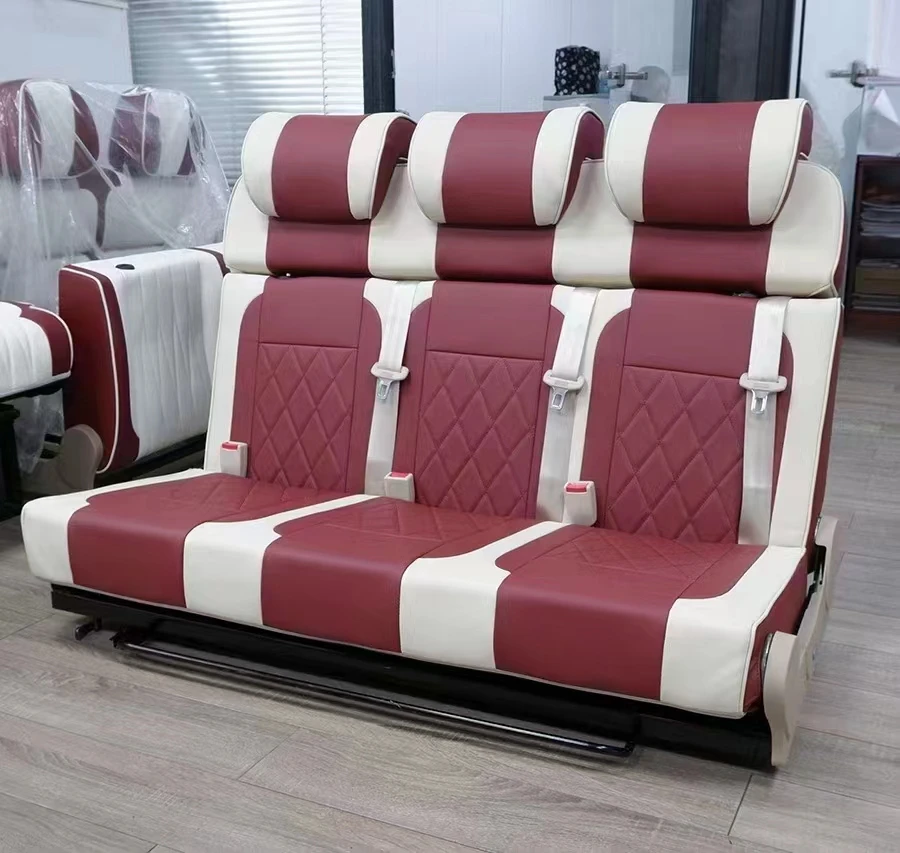 Commercial Vehicle RV Seat Convertible to Bed Leather Waterproof Cover for Ford E-Series Heavy Duty Flip Mechanism for Cargo Van