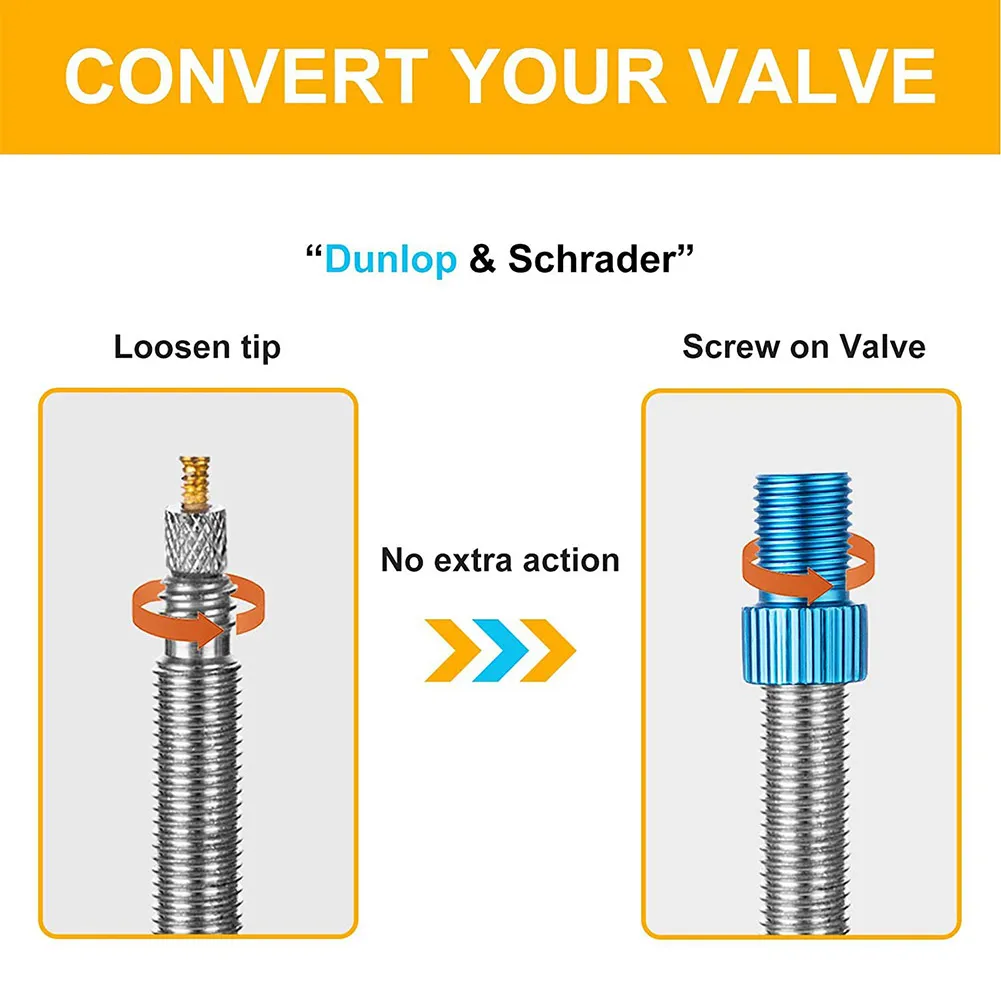 10 قطعة محول صمام الدراجة DV SV لفرنسي إلى صمام سيارة Dunlop متوافق مع مضخات السيارة وتضخم إطارات السيارة