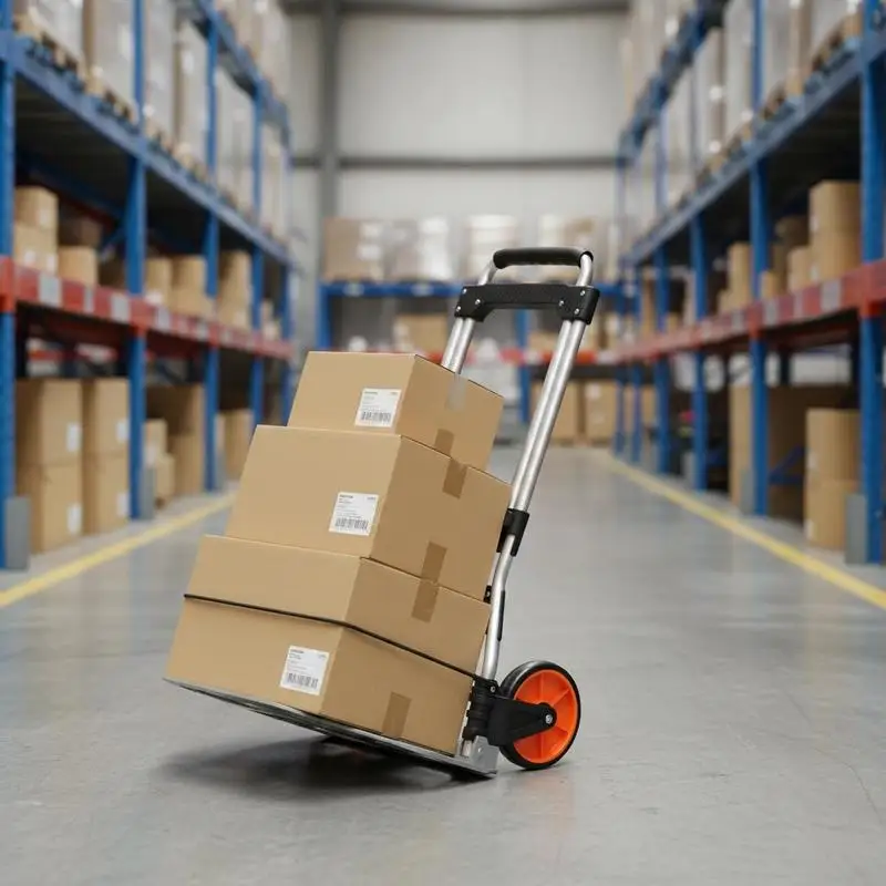 Aluminum Portable Dolly 27.5x15.3 Inch For Moving Warehouse Luggage Office, 275 lbs Load Capacity Telescoping Handle PP+TPR Wheels Convertible Design Folding Structure Heavy Duty Material