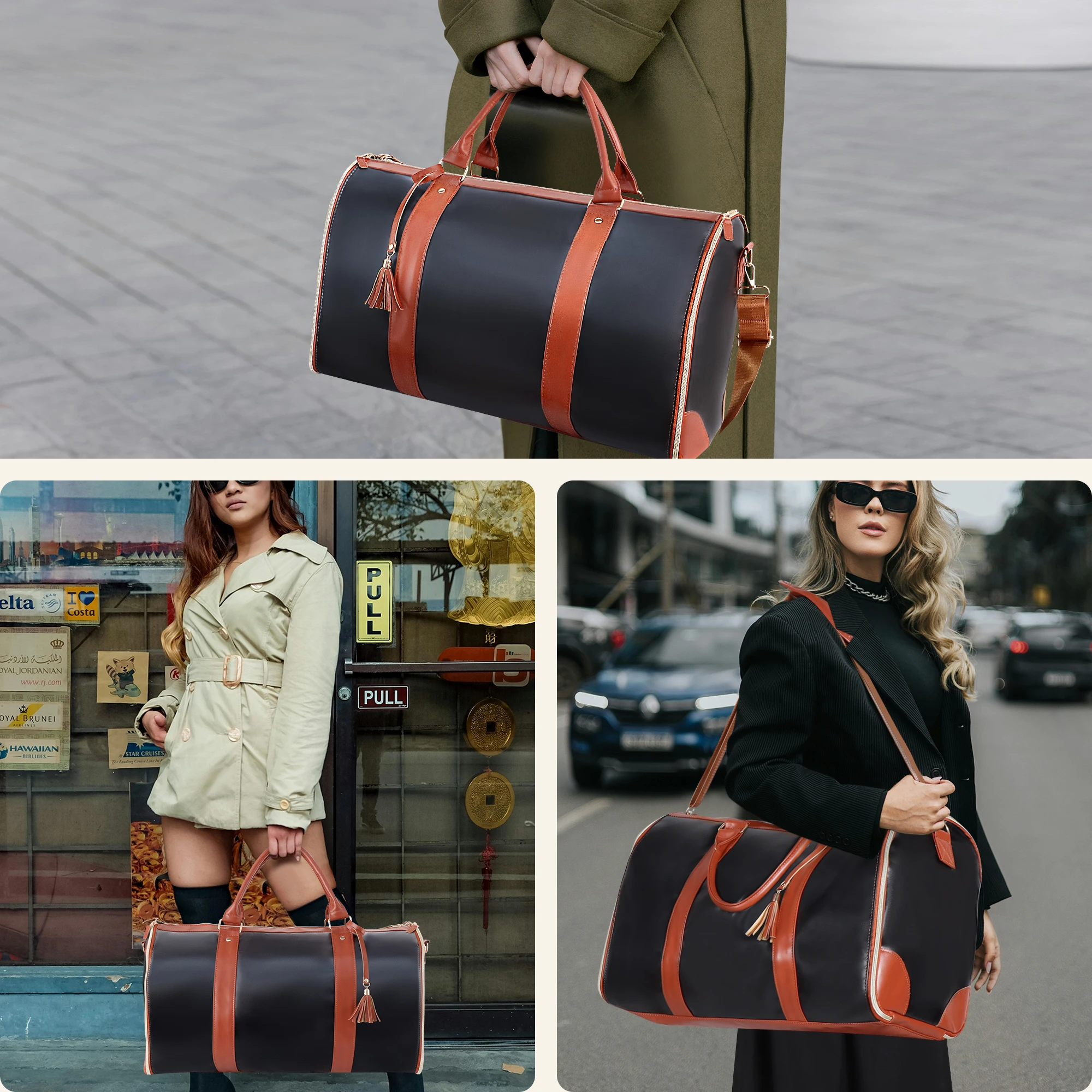 Foldable Suit Storage Bag Fashion PU Folding Large Capacity Travel Duffle Bags Travel Sport Outdoor Multi Function Organizer