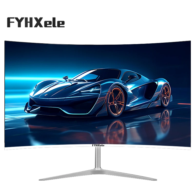 FYHXele 24" gebogen scherm gaming-kantoorbeeldenwisselaars 1920*1080P 99%sRGB 75HZ vernieuwingsfrequentie VA-paneel VESA monitor met laag blauw licht