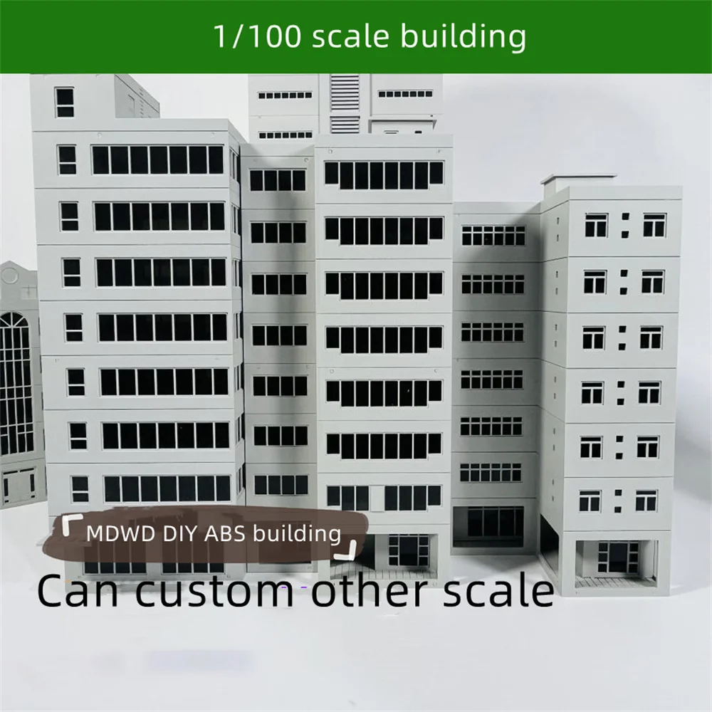 1: 100 Scale Plastic Building Assembly Model Of Multiple Urban Simulation High-Rise Building Scenes