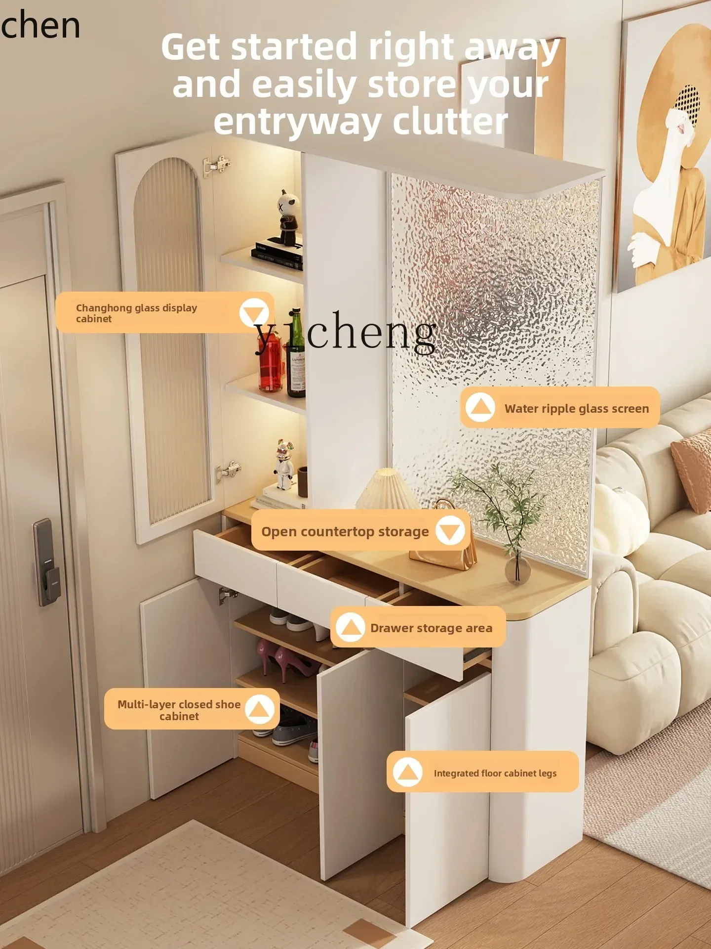 DSA--- Partition Entrance Cabinet  Integrated Entryway Opposite Door Living Room Sofa Divider Storage Rack Wine
