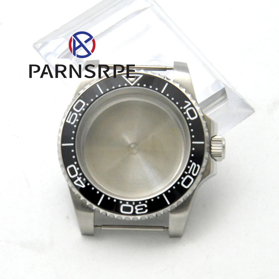 Flat sapphire glass 40mm Men's Watch Case Watch Accessories Stainless Steel Case for NH35/NH36/8215/3804 Movement