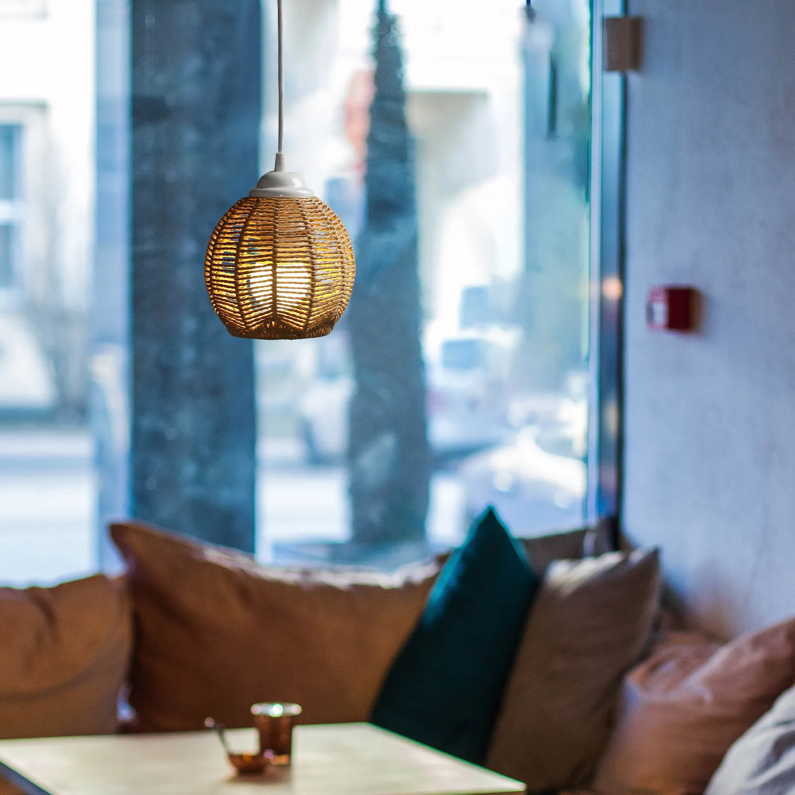 Woven Lamp Shade Delicate Weaving Design Soft Light Cover for Chandelier Hanging Light Home Hotel Restaurant Ceiling Lamp Shade