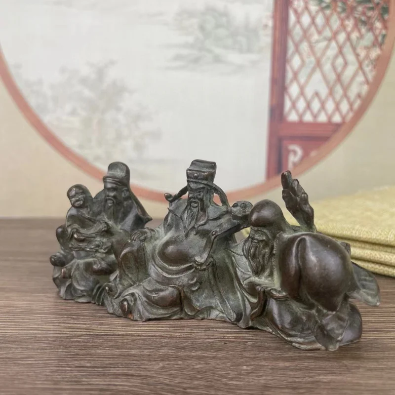 Collection: Bronze , Fortune, and Longevity Three Celestial Beasts Ornaments, Handicrafts, Brass Home Decorations,