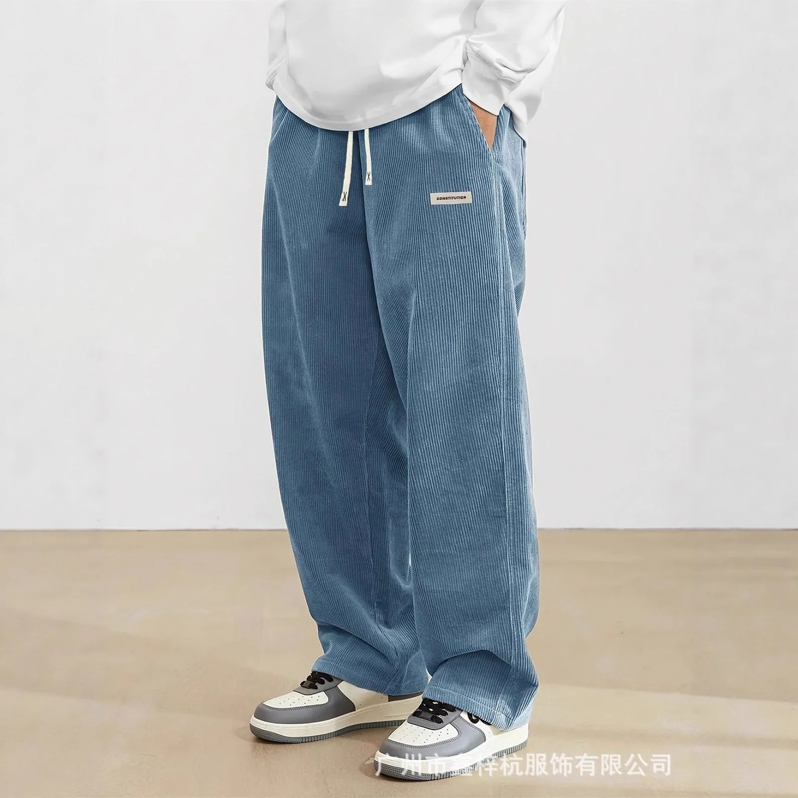 2026 Autumn Simple and Versatile Men's Casual Fashion New Corduroy Casual Trousers