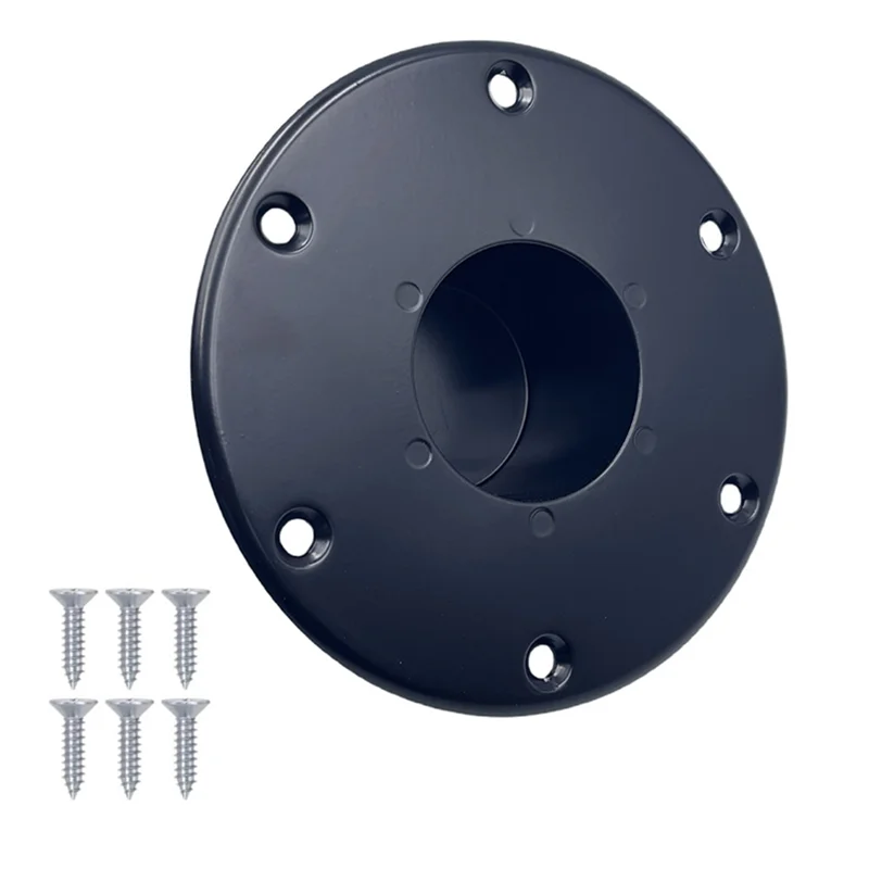 

Надежное крепление стола прицепа для автофургона. Основание на пьедестале. Круглая основание на ножке стола заподлицо.