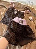 Hello Kitty Women's Leopard Print Camisole & Shorts Pajama Set Summer Cute Sweet Soft Comfy Breathable Home Loungewear - Image 5