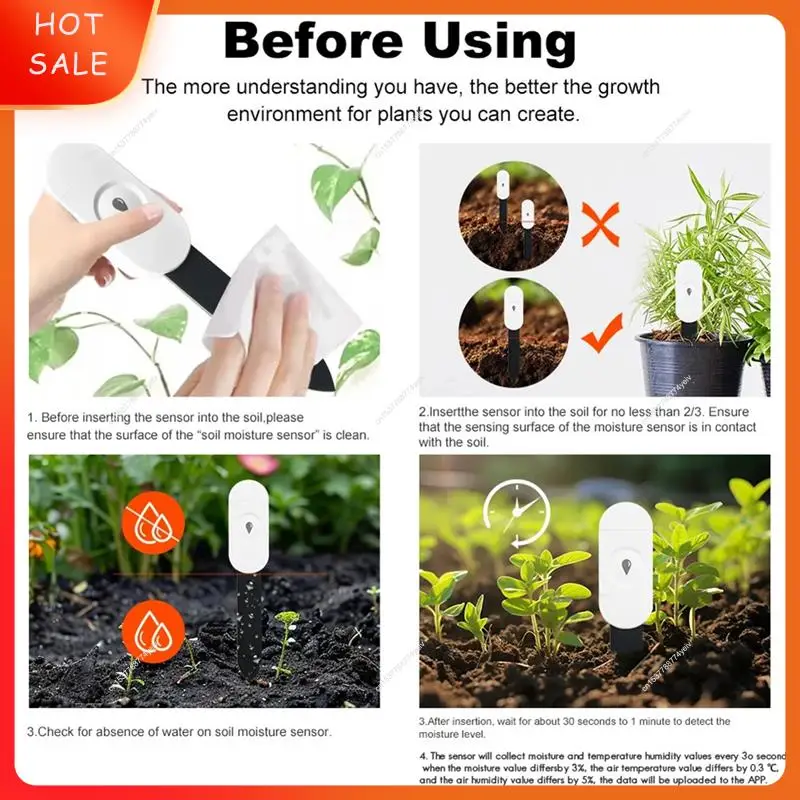 زيجبي مستشعر رطوبة التربة حديقة جهاز قياس درجة الحرارة والرطوبة أتمتة كاشف الري للمنزل مساعد Z2M A62X