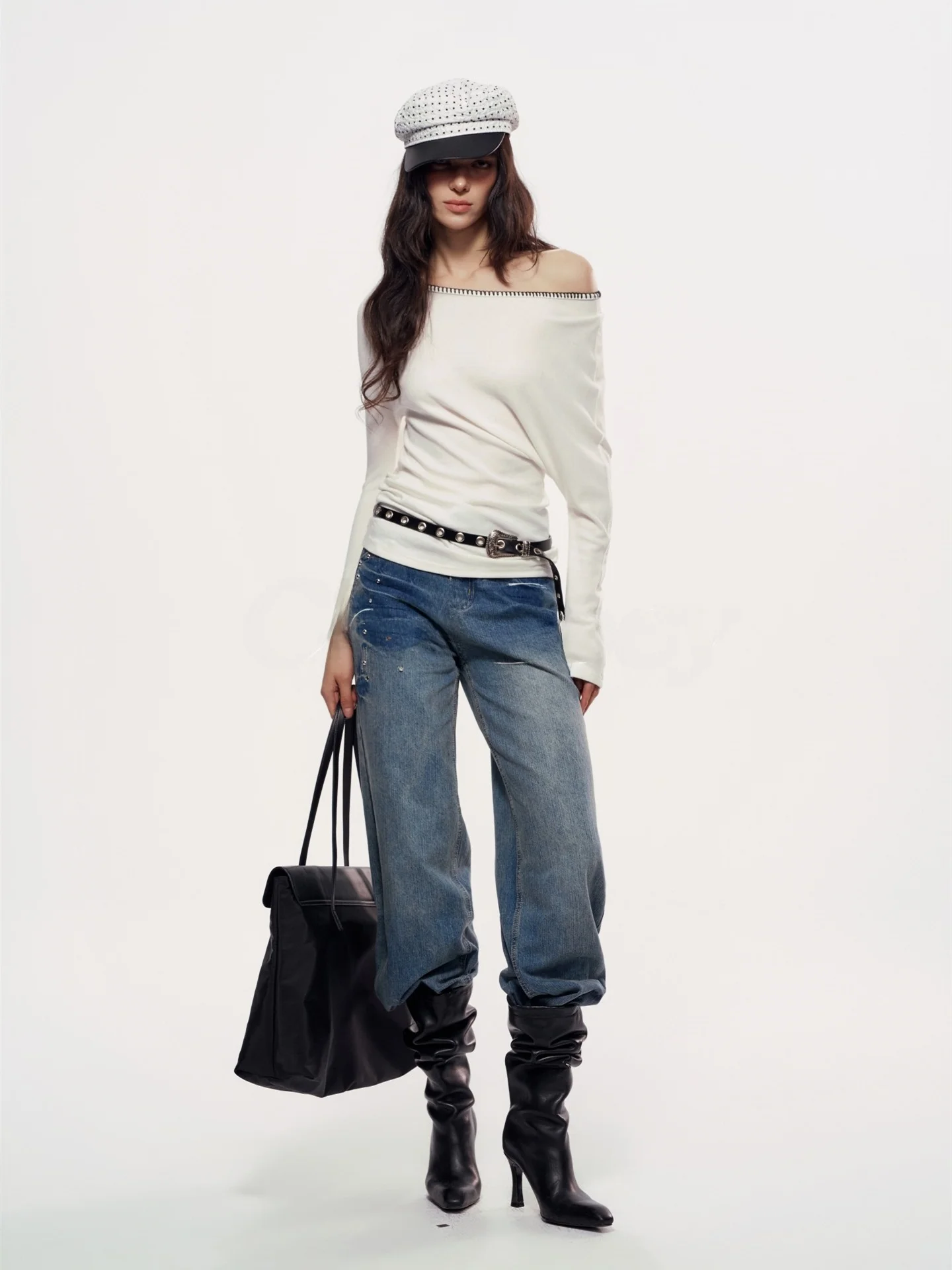 

Джинсы Chill Zoe Star River Tea Vintage Washed с широкими штанинами, свободного кроя, повседневные, весенние, из денима, женские, со средней посадкой, прямые, модель «труба»