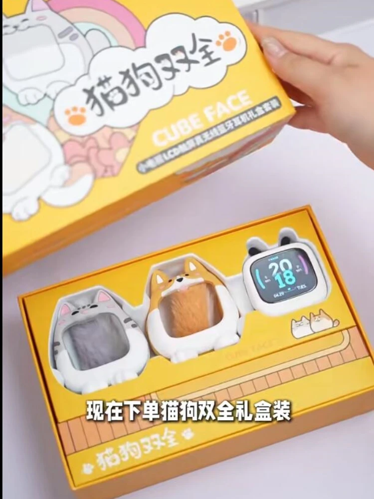 

Small Tv Lcd Touch Screen Dual Full Bluetooth Headphones Peripheral Cat And Dog Mini-Tv Lcd Earphone Gift Box Genuine Customized