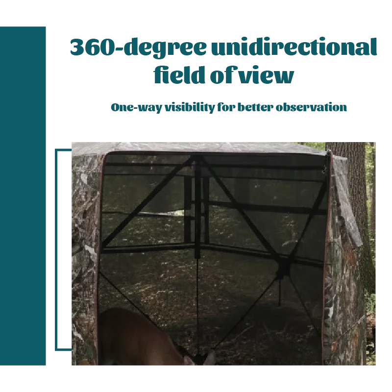 Camouflage Pop-Up Hunting Blind Easy Setup Ground Shelter Outdoor Camo Blind with Storage for Deer Turkey Duck Archery Season view 4