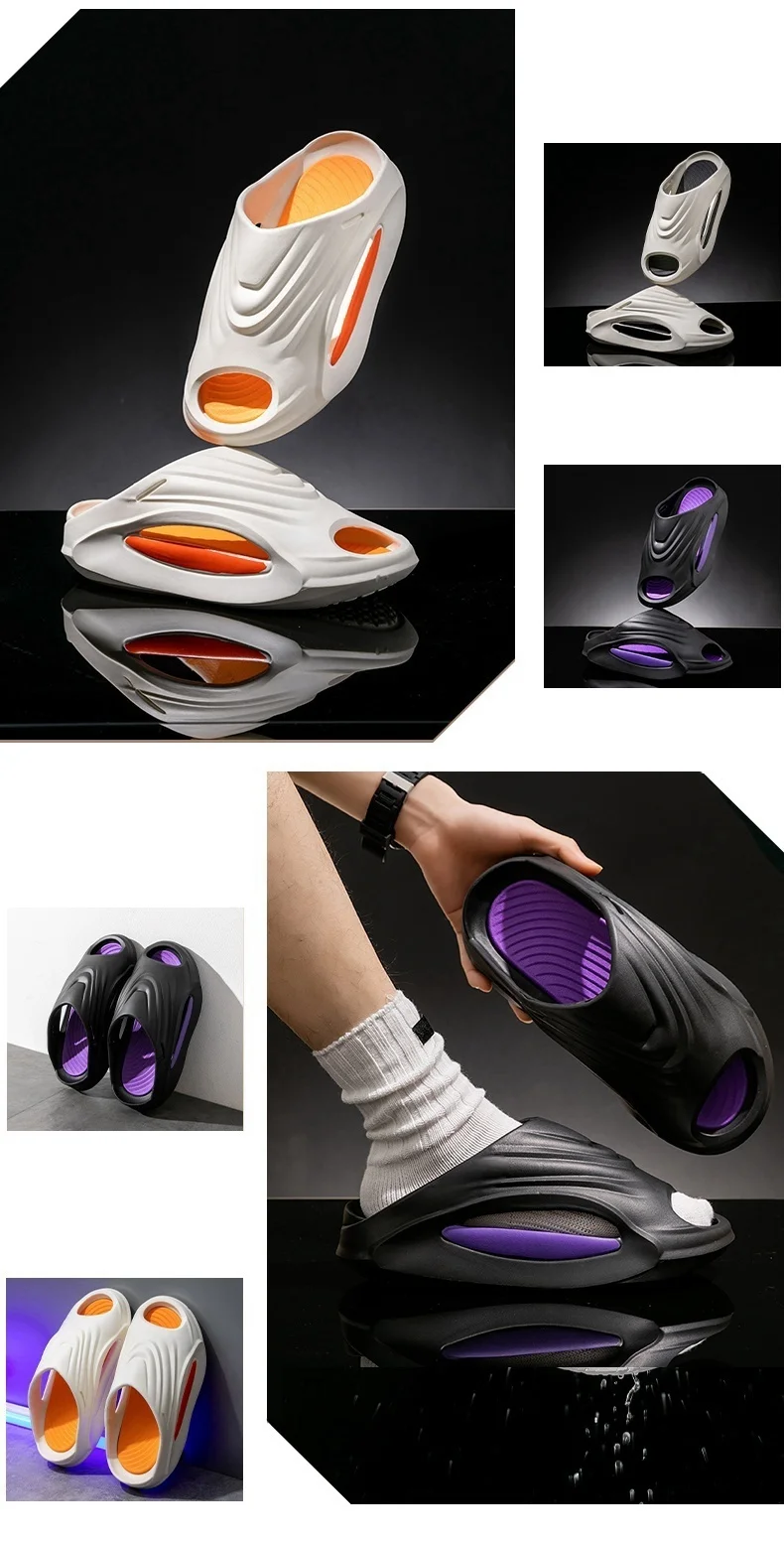 "New Unisex Sport Slides - Thick Sole Anti-Slip Motorcycle Sandals for Men/Women, Beach Basketball Outdoor Summer Footwear